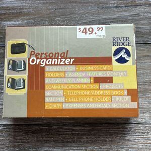 Vintage River Ridge Personal Organizer Black New